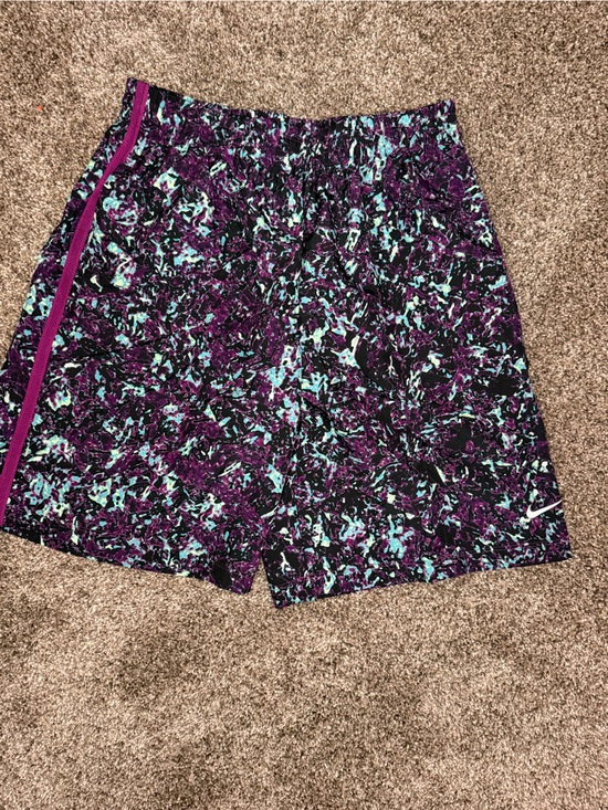 Nike Other - Nike Black Athletic Shorts with Purple and Teal Abstract Print